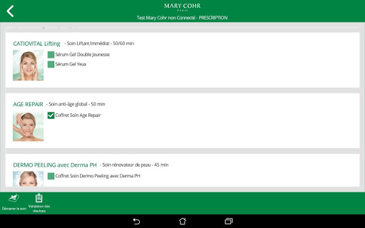 Android application e-Training Mary Cohr screenshort