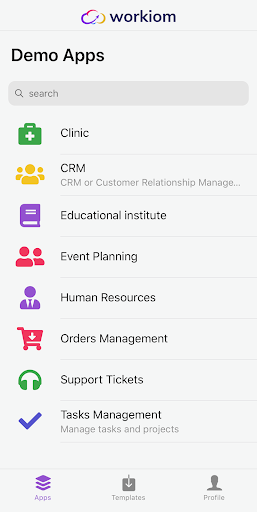 Android application Workiom screenshort