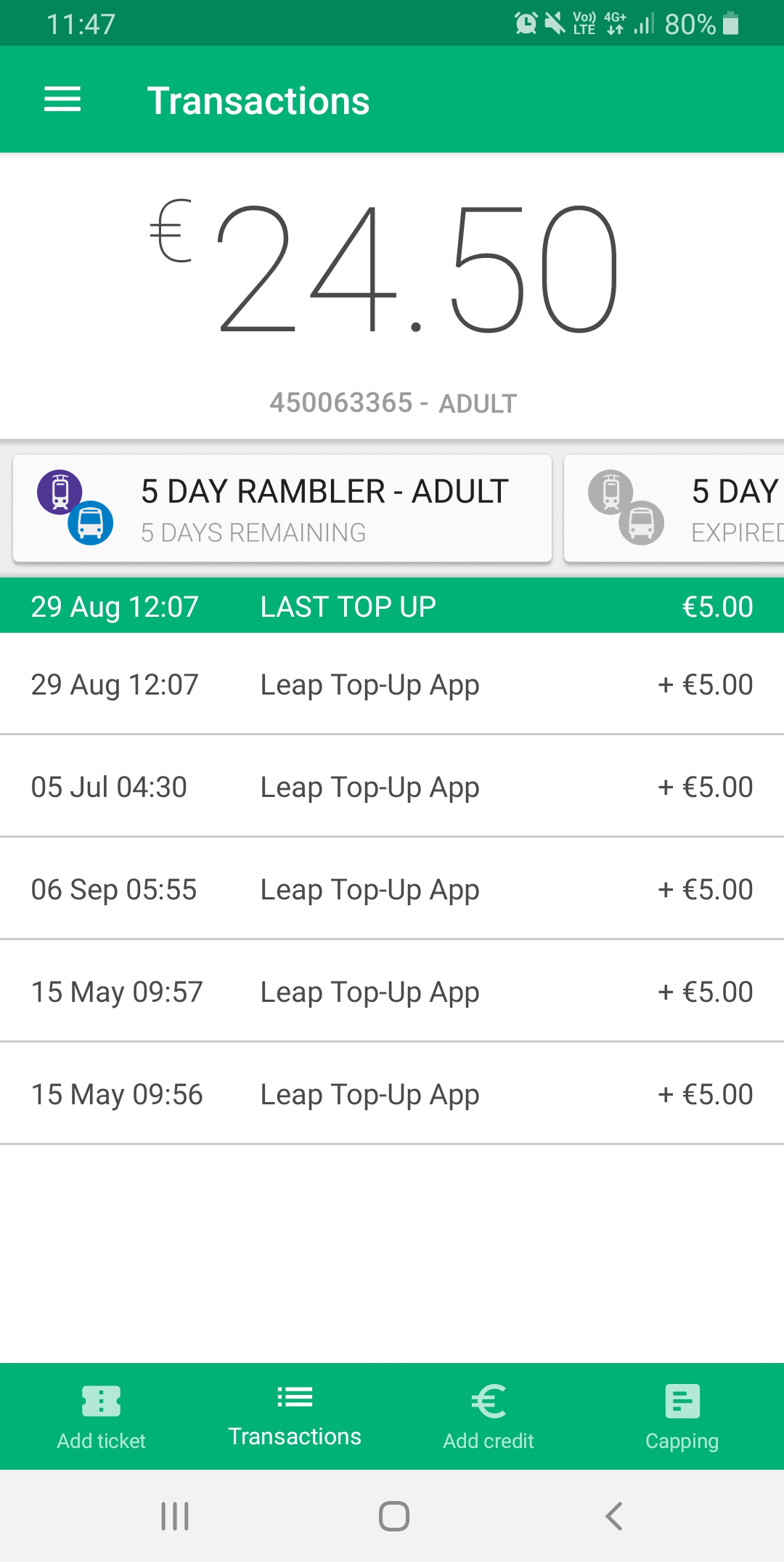 Android application Leap Top-up screenshort