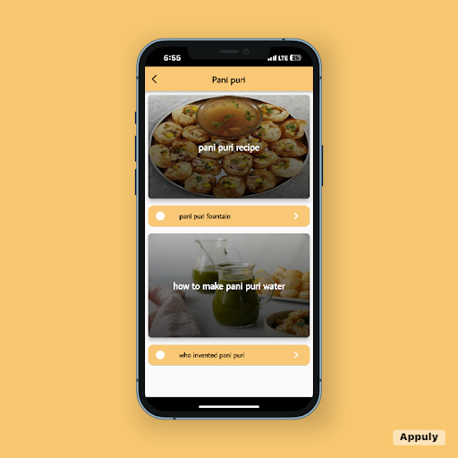 Android application Pani puri screenshort