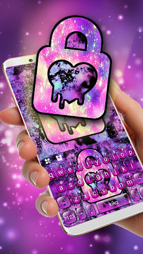 Android application Galaxy Heart Lock Love Theme screenshort