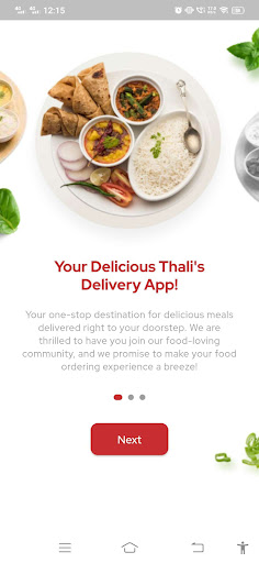 Android application Order Thali screenshort