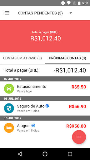 Visualização do aplicativo