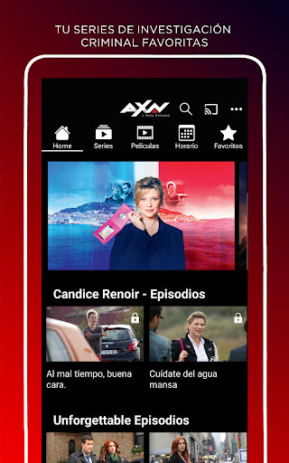 Android application AXN screenshort