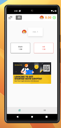 Android application CryptoBet screenshort