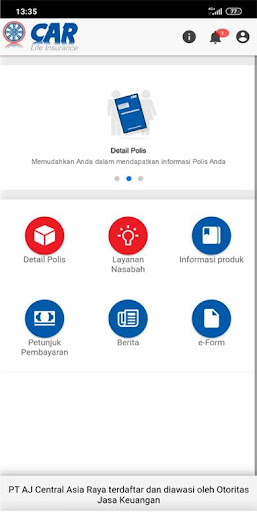 Android application i-CARe CAR Life Insurance screenshort