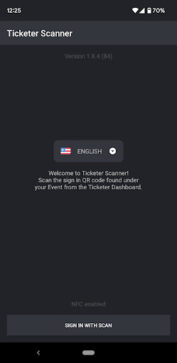 Android application Ticketer Scanner screenshort