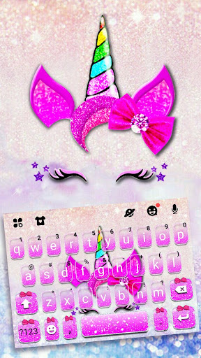 Android application Hot Pink Unicorn Bowknot Keybo screenshort