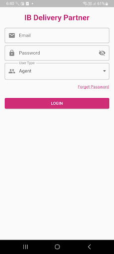 Android application IB Delivery Partner screenshort