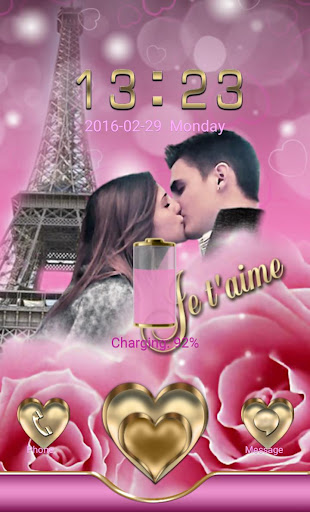 Android application Pink Love Go Locker theme screenshort