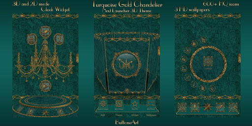 Turquoise Gold Chandelier 3D N Screen 2