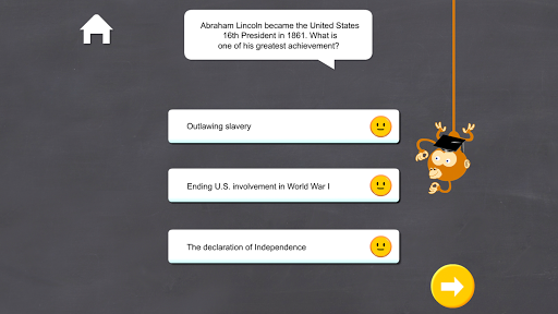 Android application U.S historical figures quiz screenshort