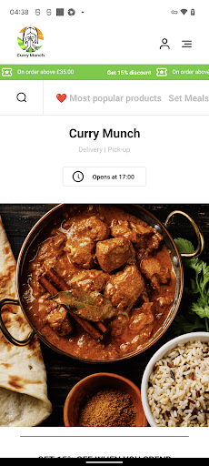 Android application Curry Munch Chatham screenshort