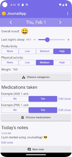 JournalApp: Mood Tracker Screen 3