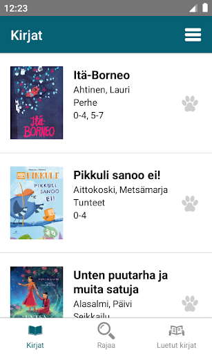 Android application Kirjatin perhelukudiplomi screenshort