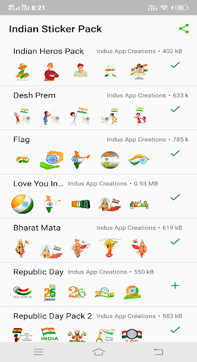 Stickers for Patriotic Indian Screen 2