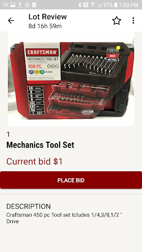 Screenshot of BB's Online Auction