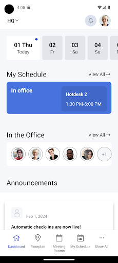Android application OfficeRnD Hybrid Work screenshort