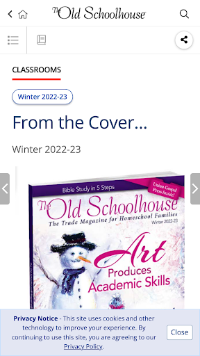 The Old Schoolhouse Magazine Screen 3