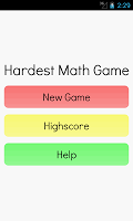 screenshot of Hardest Math Game Ever
