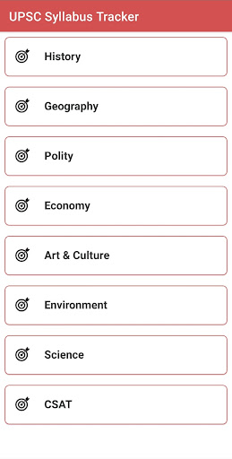 Android application UPSC Syllabus Tracker screenshort
