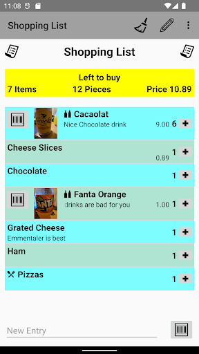 Android application Shopping List screenshort