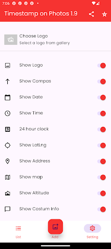 Android application Add Timestamp Manual on Photos screenshort