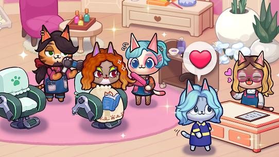 Idle cat makeover: hair tycoon Mod Apk Download 5