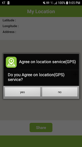 Find My Location-Send Location Screen 2