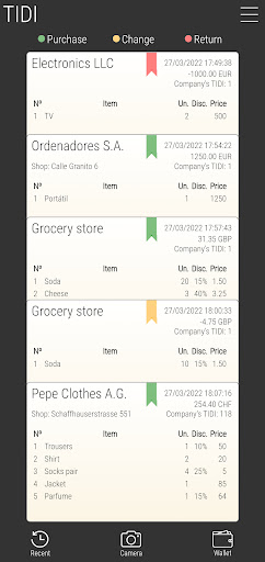 Android application TIDI screenshort