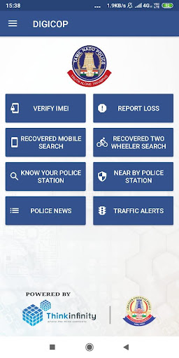 Android application DIGICOP - by Tamil Nadu Police screenshort