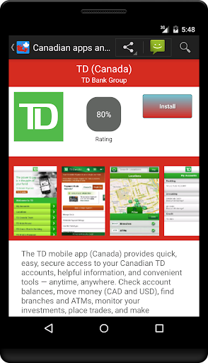 Canadian apps and games Screen 2