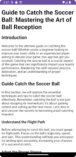 Guide Catch the Soccer Ball