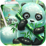 Cute Panda Snow Bamboo Theme icon