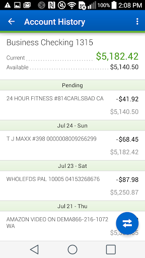HEBFCU Mobile Banking Screen 2