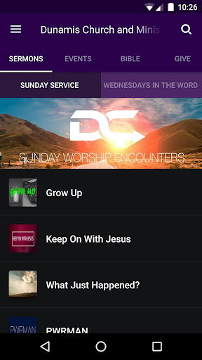 Android application Dunamis Church App screenshort