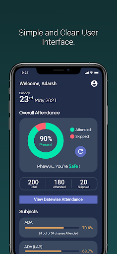 Android application LNCT Attendance screenshort