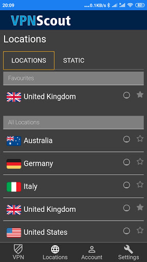 Android application VPNScout screenshort