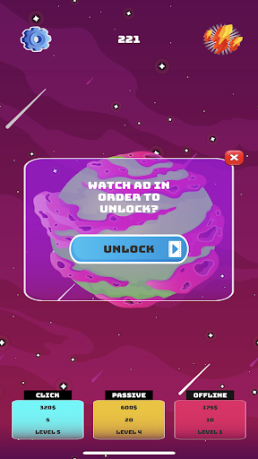 Astro Clicker Screen 2