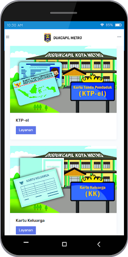 Android application Dukcapil Kota Metro Dalam Geng screenshort