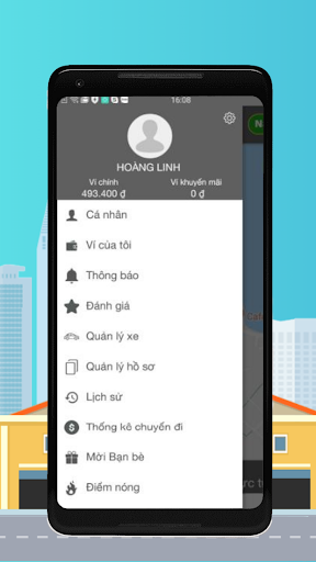 Android application GVTAXI DRIVER Tỉnh screenshort