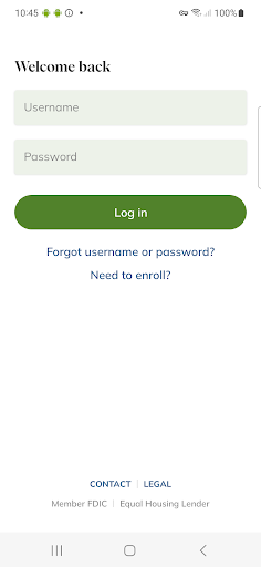 Android application First Internet Bank screenshort