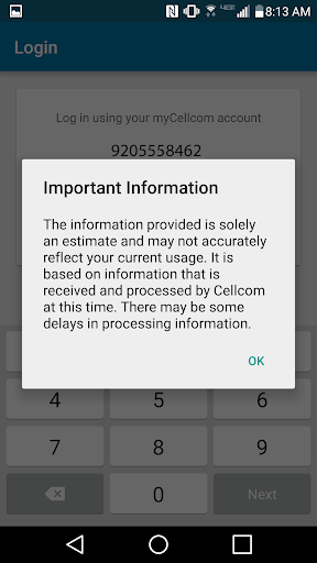 myCellcom App Screen 2
