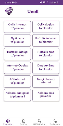 USSD Kodlar Uzmobile,Beeline.. Screen 2