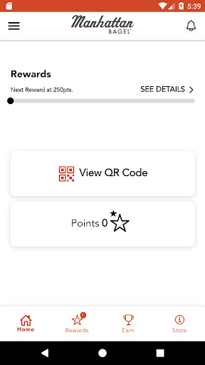Screenshot of Manhattan Bagel Rewards