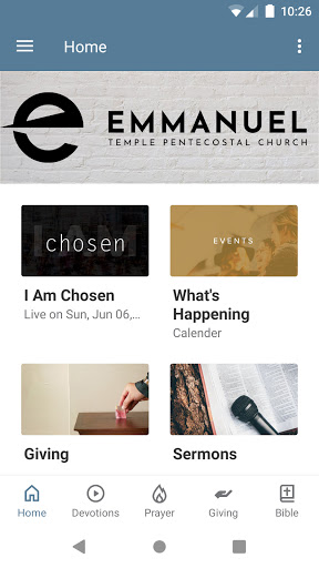 Android application Emmanuel Temple Pentecostal screenshort