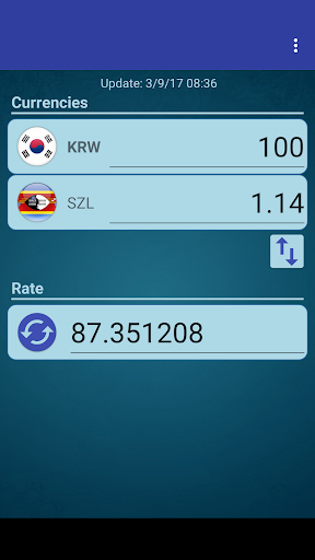 Android application S Korea Won x Swazi Lilangeni screenshort