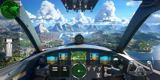 Simulador de avião piloto