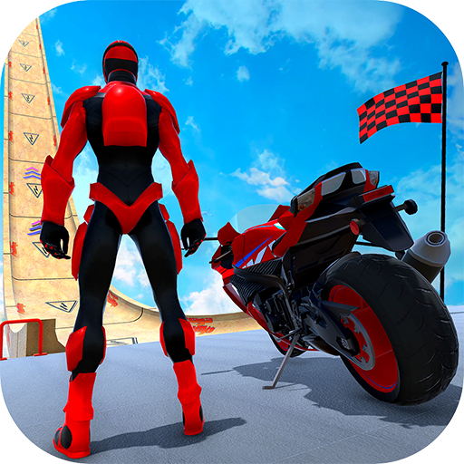 Superhero Bike Game Stunt Race