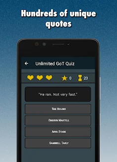 Unlimited Game of Thrones quiz - Screenshot 1